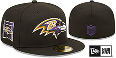 Ravens BANNER SIDE-PATCH Black Fitted Hat by New Era