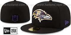 Ravens BEVEL Black Fitted Hat by New Era