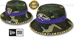 Ravens ARMY CAMO MARYLAND FLAG BUCKET Hat by New Era