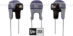 Ravens FROSTWORK TRAPPER Purple Knit Hat by New Era