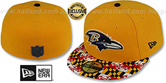 Ravens MARYLAND-FLAG Gold Fitted Hat by New Era