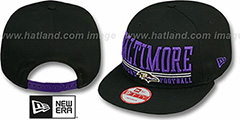 Ravens NFL LATERAL SNAPBACK Black Hat by New Era