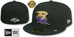 Ravens NFL LIGATURE Black Fitted Hat by New Era