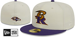 Ravens NFL LIGATURE White-Purple Fitted Hat by New Era