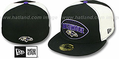 Ravens NFL RETRO PATCH Black-White Fitted Hat by New Era