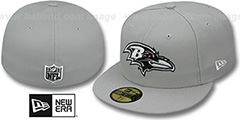 Ravens NFL TEAM-BASIC Grey-Black-White Fitted Hat by New Era