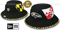 Ravens PANEL MARYLAND FLAG BUCKET Hat by New Era