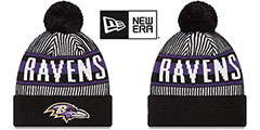 Ravens STRIPED Knit Beanie Hat by New Era