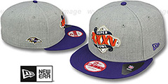 Ravens SUPER BOWL XXXV SNAPBACK Grey-Purple Hat by New Era