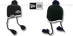 Ravens TEAM-TONE TASSLE Black Knit Beanie Hat by New Era