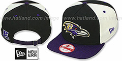 Ravens TRIPLE MELTON STRAPBACK Black-White-Purple Hat by New Era