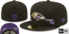 Ravens TRIPLE THREAT IDENTITY Black Fitted Hat by New Era