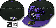 Ravens WORD-KNOCK Black-Purple Fitted Hat by New Era