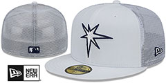 Rays BATTING PRACTICE TRUCKER White Fitted Hat by New Era