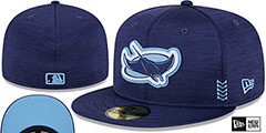 Rays 2024 ONFIELD CLUBHOUSE Heather Navy Fitted Hat by New Era