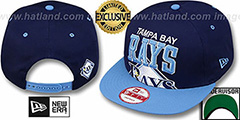 Rays  SUPER-LOGO ARCH SNAPBACK Navy-Sky Hat by New Era