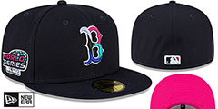 Red Sox 2004 WS POLAR LIGHTS Navy-Pink Fitted Hat by New Era