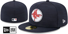 Red Sox 2023 CLUBHOUSE Heather Navy Fitted Hat by New Era