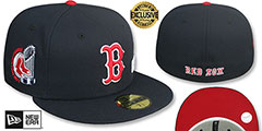 Red Sox 8X WORLD SERIES CHAMPS RED-BOTTOM Navy Fitted Hat by New Era