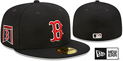 Red Sox BANNER SIDE-PATCH Navy Fitted Hat by New Era