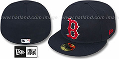 Red Sox CHENILLE APPLIQUE Navy Fitted Hat by New Era