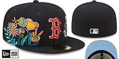 Red Sox GROOVY Navy Fitted Hat by New Era