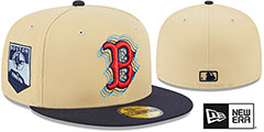 Red Sox ILLUSION SIDE-PATCH Gold-Navy Fitted Hat by New Era