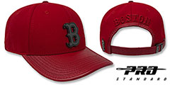 Red Sox LOW-PRO BLACK METAL BADGE STRAPBACK Red Hat by Pro Standard