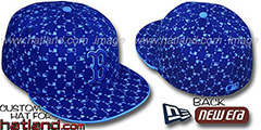 Red Sox MLB FLOCKING Royal Fitted Hat by New Era