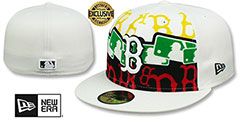 Red Sox RASTA LAYERED White Fitted Hat by New Era