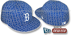 Red Sox SOX ALL-OVER FLOCKING Royal-White Fitted Hat by New Era