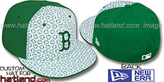 Red Sox ST PATS FLOCKING PINWHEEL White-Kelly Fitted Hat by New Era