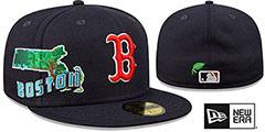 Red Sox STATEVIEW Navy Fitted Hat by New Era