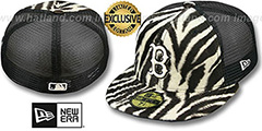 Red Sox ZEBRA ANIMAL-FUR MESH-BACK Fitted Hat by New Era