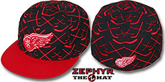 Red Wings 2T TOP-SHELF Black-Red Fitted Hat by Zephyr