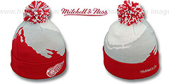 Red Wings PAINTBRUSH BEANIE by Mitchell and Ness