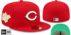 Reds 1990 WS CITRUS POP Red-Green Fitted Hat by New Era