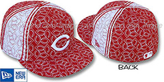 Reds C-PJs FLOCKING PINWHEEL Red-White Fitted Hat by New Era