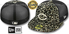 Reds CHEETAH ANIMAL-FUR MESH-BACK Fitted Hat by New Era