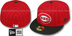 Reds PIN-SCRIPT Red-Black Fitted Hat by New Era