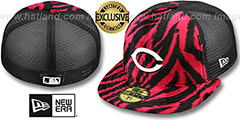 Reds ZEBRA ANIMAL-FUR MESH-BACK Fitted Hat by New Era