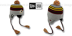 Redskins GREY STRIPETOP Knit Beanie Hat by New Era