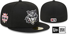 River Cats MILB MARVEL DEFENDERS SIDE-PATCH Black Fitted Hat by New Era