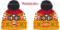 Rockets HWC GEOTECH Knit Beanie by Mitchell and Ness