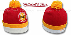 Rockets XL-LOGO BEANIE Red by Mitchell and Ness