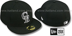 Rockies TEAM-BASIC 2 Black-White Fitted Hat by New Era