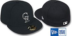 Rockies TEAM-BASIC Black-White Fitted Hat by New Era