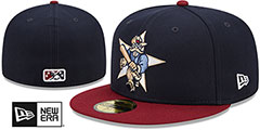 RoughRiders MILB MARVEL DEFENDERS Navy-Burgundy Fitted Hat by New Era