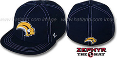 Sabres CONTRAST THREAT Navy Fitted Hat by Zephyr