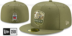 Saints 2019 SALUTE-TO-SERVICE Olive Fitted Hat by New Era